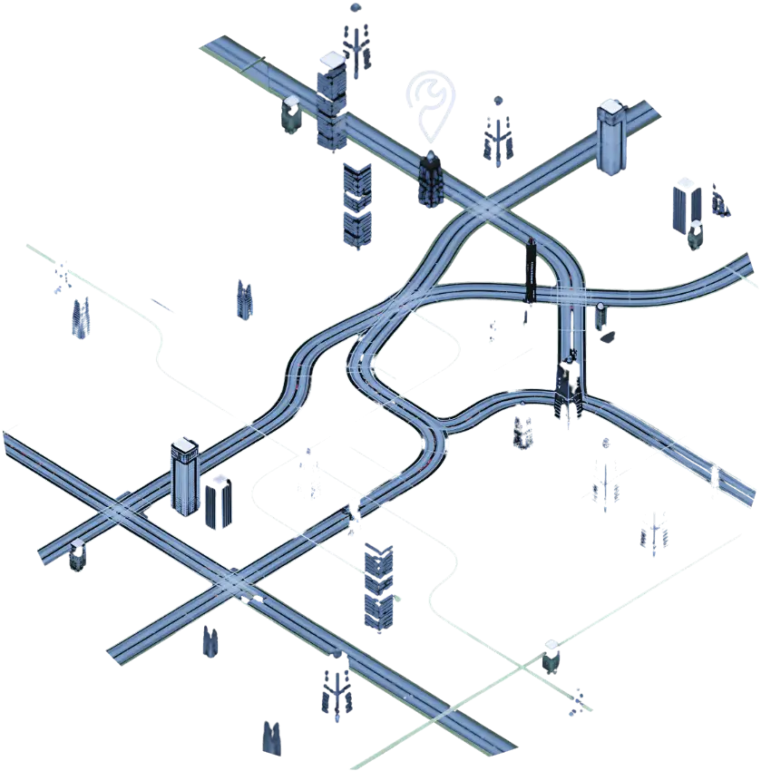 Stilisierte Map mit E-Scooter Werkstatt in der Nähe